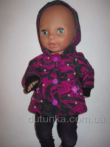 Фіолетова курточка з капюшоном для пупса-дівчинки (немає в наявності) Dutunka