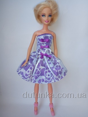 Плаття бальне для ляльки Барбі Гепюр.Сірень Dutunka