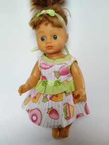 Літнє плаття з повязочкою для лялечки 28 см Dutunka