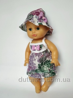 Плаття літнє для пупса 35 см Фіолетове Dutunka