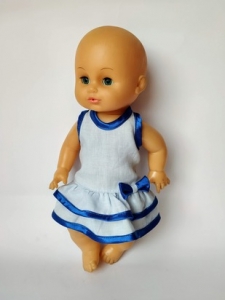 Літнє плаття для лялечки 35 см Синє Dutunka