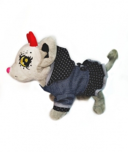 Джинсова сукня з капюшоном для собачки  Dutunka
