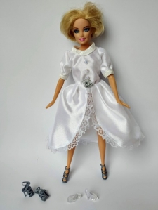 Сукня для ляльки Барбі Білий атлас Dutunka