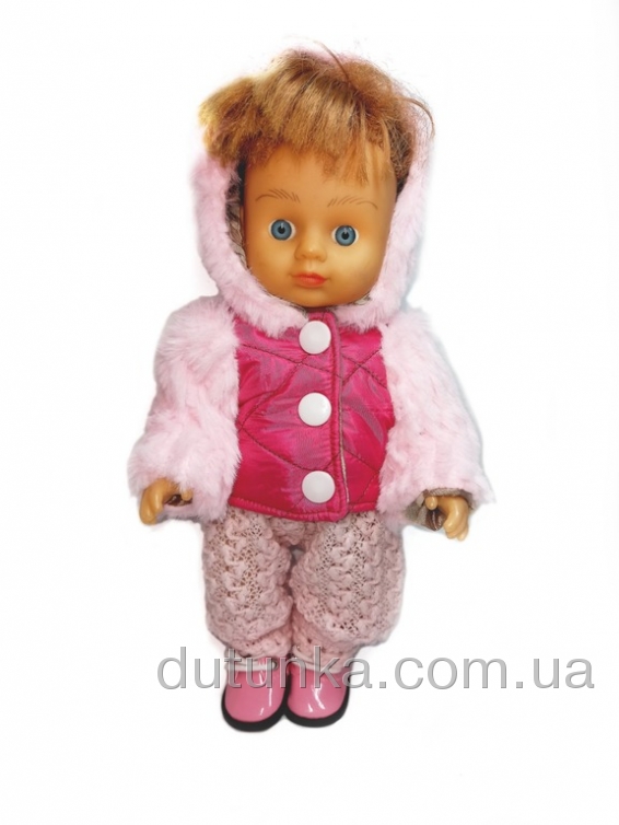 Рожева зимова куртка для ляльки 28 см Dutunka