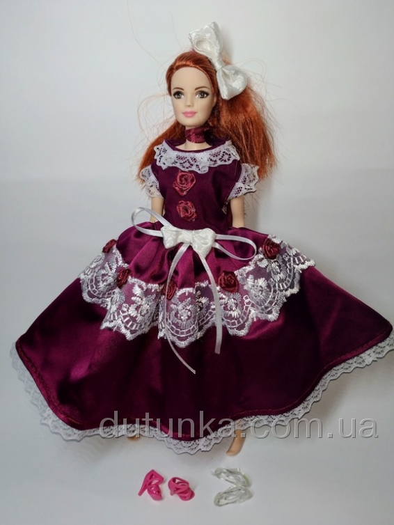 Плаття комбіноване для ляльки Барбі Вайолет  Dutunka